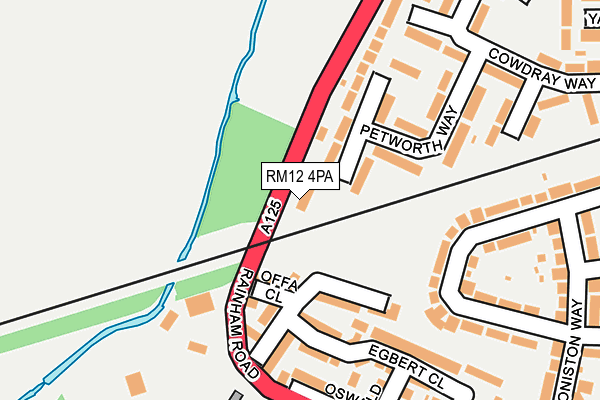 RM12 4PA map - OS OpenMap – Local (Ordnance Survey)