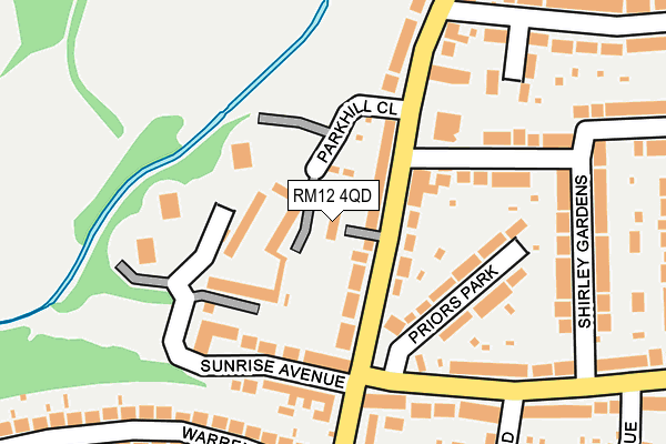 RM12 4QD map - OS OpenMap – Local (Ordnance Survey)