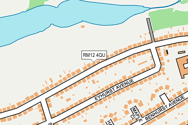 RM12 4QU map - OS OpenMap – Local (Ordnance Survey)