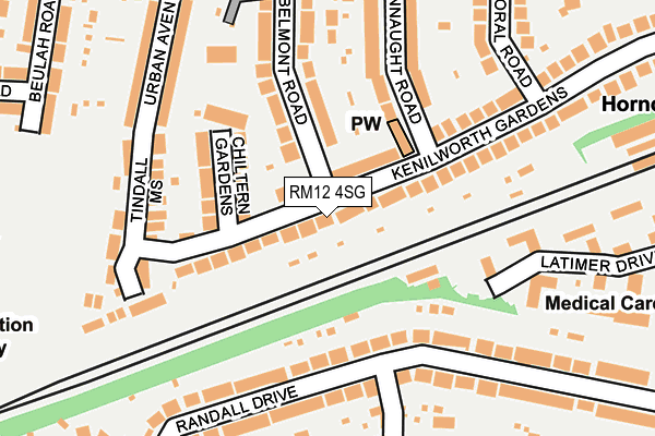 RM12 4SG map - OS OpenMap – Local (Ordnance Survey)