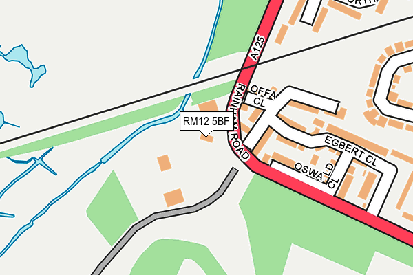 RM12 5BF map - OS OpenMap – Local (Ordnance Survey)
