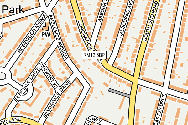 RM12 5BP map - OS OpenMap – Local (Ordnance Survey)