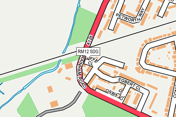RM12 5DG map - OS OpenMap – Local (Ordnance Survey)