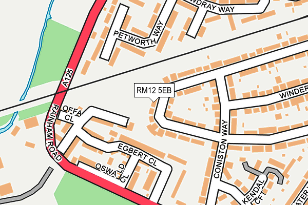 RM12 5EB map - OS OpenMap – Local (Ordnance Survey)