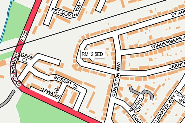 RM12 5ED map - OS OpenMap – Local (Ordnance Survey)