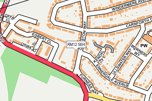 RM12 5EH map - OS OpenMap – Local (Ordnance Survey)