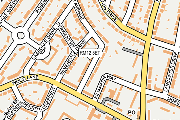 RM12 5ET map - OS OpenMap – Local (Ordnance Survey)