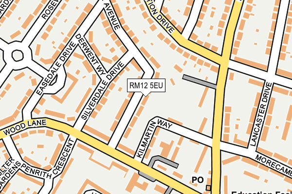 RM12 5EU map - OS OpenMap – Local (Ordnance Survey)