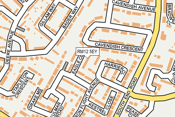 RM12 5EY map - OS OpenMap – Local (Ordnance Survey)