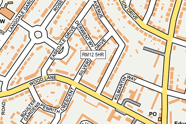 RM12 5HR map - OS OpenMap – Local (Ordnance Survey)