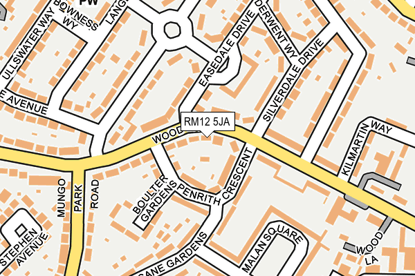 RM12 5JA map - OS OpenMap – Local (Ordnance Survey)