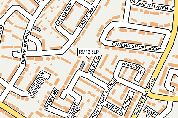 RM12 5LP map - OS OpenMap – Local (Ordnance Survey)
