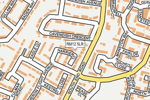 RM12 5LR map - OS OpenMap – Local (Ordnance Survey)