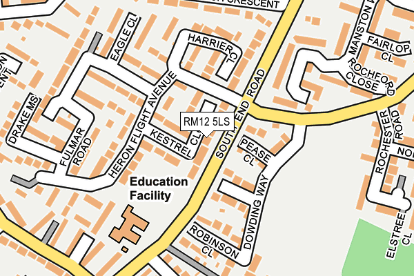 RM12 5LS map - OS OpenMap – Local (Ordnance Survey)