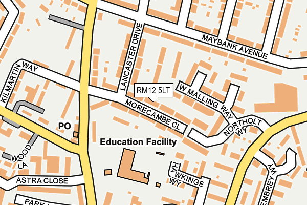 RM12 5LT map - OS OpenMap – Local (Ordnance Survey)