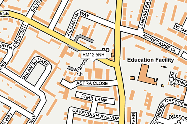 RM12 5NH map - OS OpenMap – Local (Ordnance Survey)