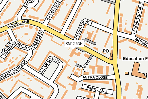 RM12 5NN map - OS OpenMap – Local (Ordnance Survey)