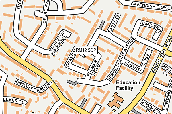 RM12 5QP map - OS OpenMap – Local (Ordnance Survey)