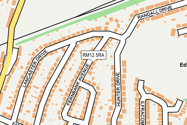 RM12 5RA map - OS OpenMap – Local (Ordnance Survey)