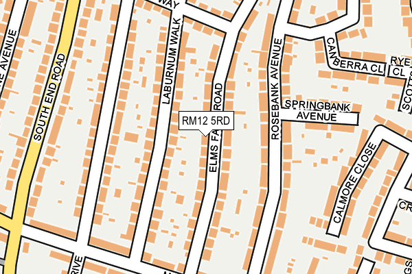 RM12 5RD map - OS OpenMap – Local (Ordnance Survey)