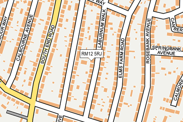 RM12 5RJ map - OS OpenMap – Local (Ordnance Survey)