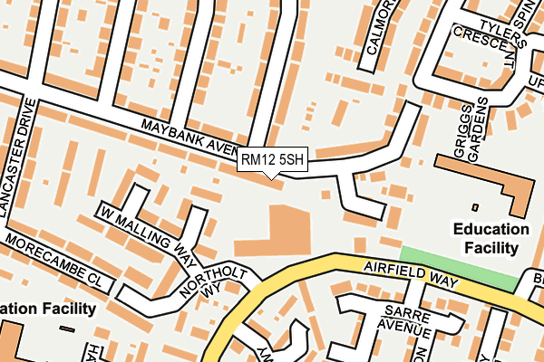 RM12 5SH map - OS OpenMap – Local (Ordnance Survey)