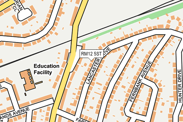 RM12 5ST map - OS OpenMap – Local (Ordnance Survey)