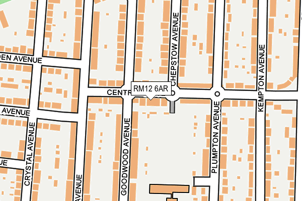 RM12 6AR map - OS OpenMap – Local (Ordnance Survey)