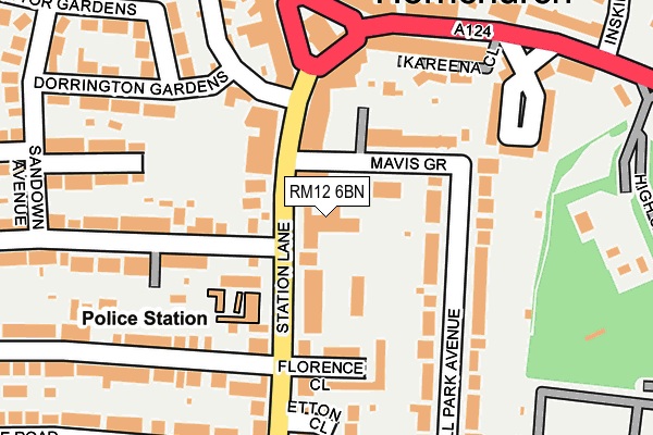 RM12 6BN map - OS OpenMap – Local (Ordnance Survey)
