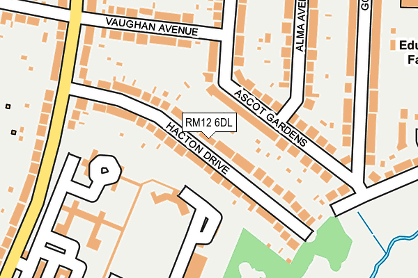 RM12 6DL map - OS OpenMap – Local (Ordnance Survey)