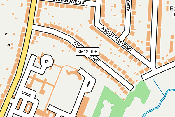 RM12 6DP map - OS OpenMap – Local (Ordnance Survey)