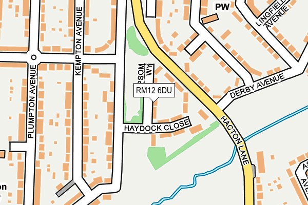 RM12 6DU map - OS OpenMap – Local (Ordnance Survey)