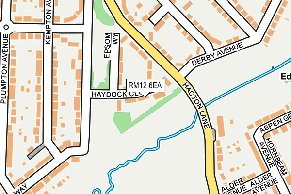 RM12 6EA map - OS OpenMap – Local (Ordnance Survey)