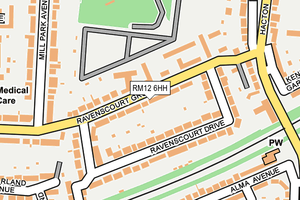 RM12 6HH map - OS OpenMap – Local (Ordnance Survey)