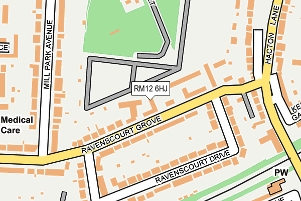 RM12 6HJ map - OS OpenMap – Local (Ordnance Survey)