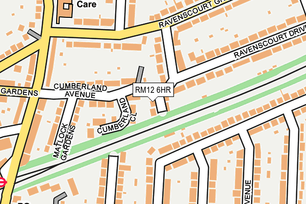 RM12 6HR map - OS OpenMap – Local (Ordnance Survey)