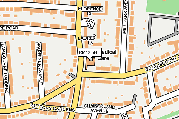 RM12 6HT map - OS OpenMap – Local (Ordnance Survey)