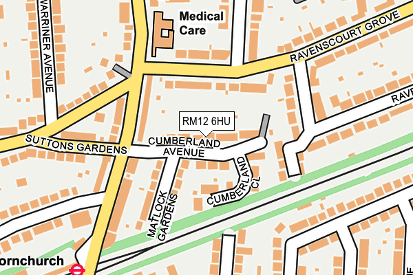 RM12 6HU map - OS OpenMap – Local (Ordnance Survey)