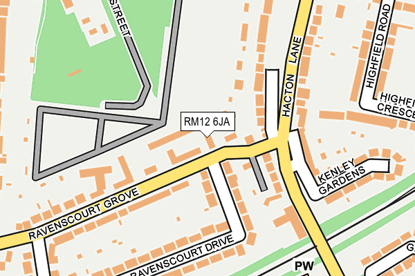 RM12 6JA map - OS OpenMap – Local (Ordnance Survey)