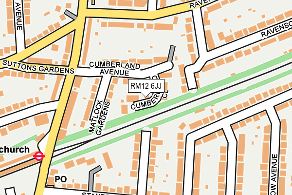 RM12 6JJ map - OS OpenMap – Local (Ordnance Survey)