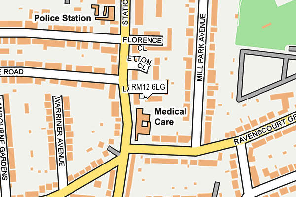 RM12 6LG map - OS OpenMap – Local (Ordnance Survey)