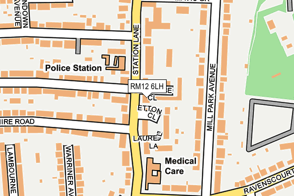 RM12 6LH map - OS OpenMap – Local (Ordnance Survey)