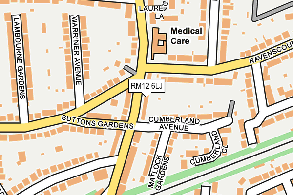RM12 6LJ map - OS OpenMap – Local (Ordnance Survey)