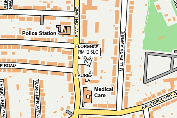 RM12 6LQ map - OS OpenMap – Local (Ordnance Survey)