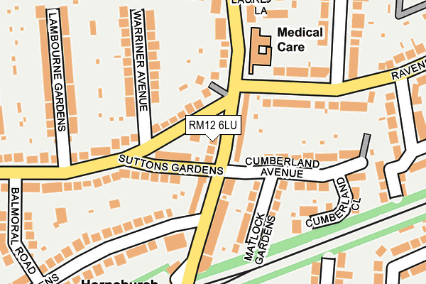 RM12 6LU map - OS OpenMap – Local (Ordnance Survey)
