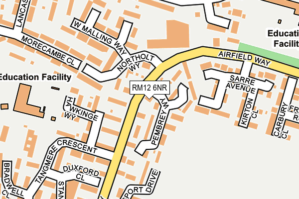 RM12 6NR map - OS OpenMap – Local (Ordnance Survey)