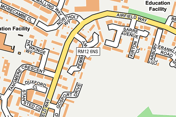 RM12 6NS map - OS OpenMap – Local (Ordnance Survey)