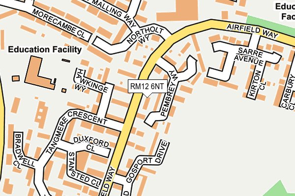RM12 6NT map - OS OpenMap – Local (Ordnance Survey)