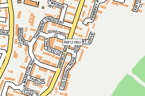 RM12 6NU map - OS OpenMap – Local (Ordnance Survey)