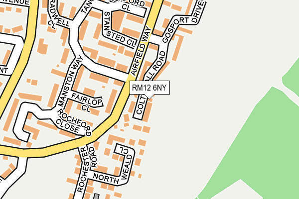 RM12 6NY map - OS OpenMap – Local (Ordnance Survey)
